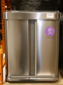 Boxed Simple Human 58ltr Stainless Steel Twin Recycling Step Can RRP £160