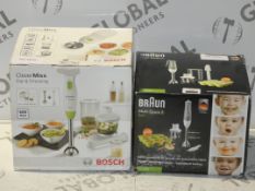 Boxed Assorted Braun and Bosch Stick Hand Blenders RRP £60