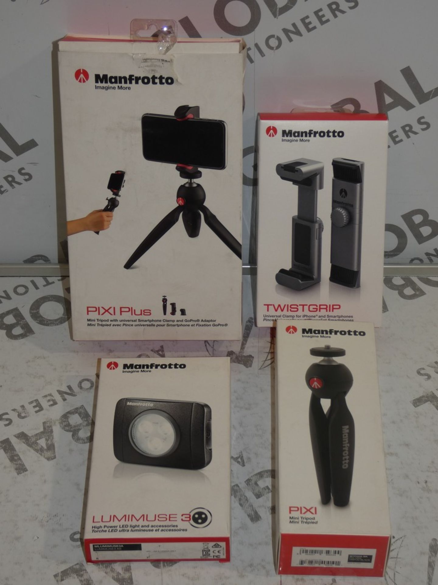 Boxed Manfrotto 4 Piece Smart Phone and Accessory