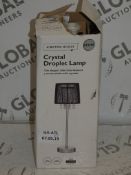 Lot to Contain 3 Kirkton House Crystal Droplet Lamps With Elegant Woven Shades Combined RRP £60
