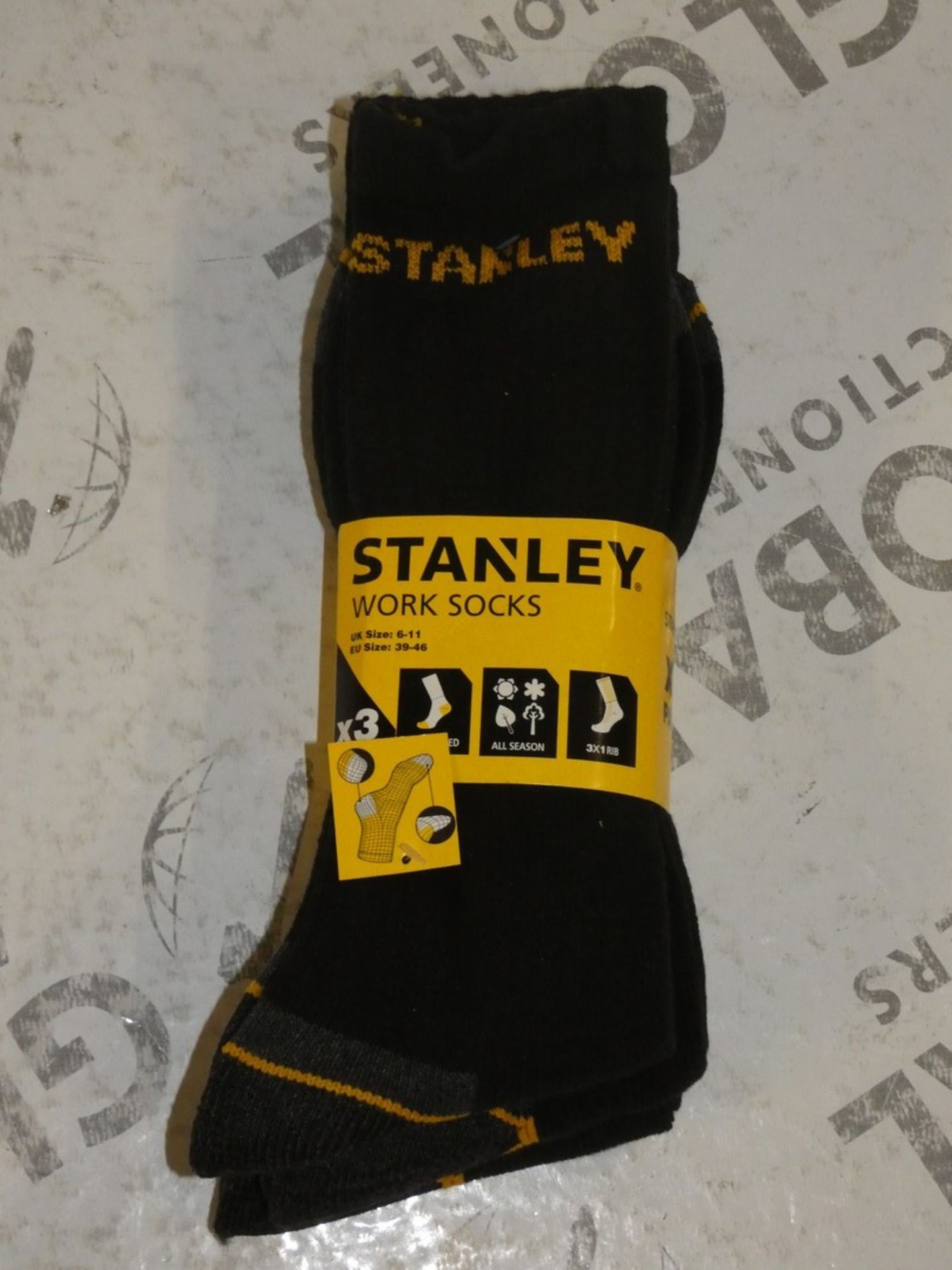 Lot to Contain 5 Brand New Packs of 3 Stanley Sizes 6-11 Work Socks with Combined RRP £30