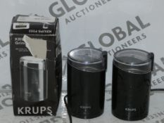 Lot to Contain 3 Assorted Boxed and Unboxed Krups F203 Coffee Grinders