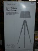 Boxed Kirkton House Grey Tripod Floor Lamp