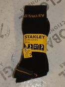 Lot to Contain 5 Brand New Packs of 3 Stanley Sizes 6-11 Work Socks with Combined RRP £34