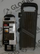 Lot to Contain 2 Assorted Items to Include an Oxo Good Grips Cheese Grater with Box and a Oxo Good