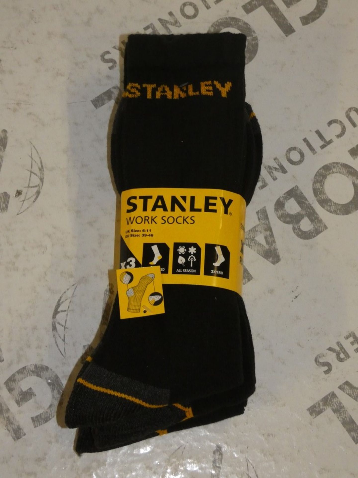 Lot to Contain 5 Brand New Packs of 3 Stanley Sizes 6-11 Work Socks with Combined RRP £39