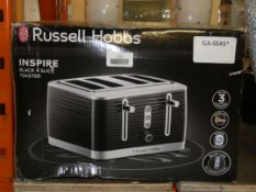 Boxed Russell Hobbs Inspire Black 4 Slice Toaster RRP £60