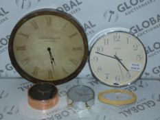 Lot to Contain 5 Assorted Jones Collection Wall Cloks, Church Gate Wall Clocks and Newgate Mantle