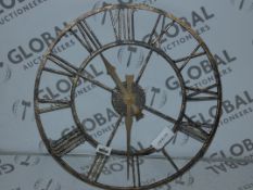 Lot to Contain 2 Assorted Roger Laselles Chateau Wall Clocks and a Roman Numeral Metal Wall