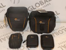 Lot to Contain 5 Assorted Lowepro Digital Camera Cases and SLR Camera Cases