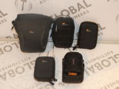 Lot to Contain 5 Assorted Lowepro Digital Camera Cases and SLR Camera Cases