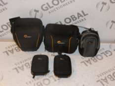 Lot to Contain 4 Assorted Digital Camera Cases and Lowepro SLR Camera Protective Cases