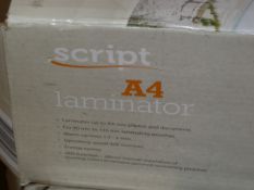 Lot to Contain 6 Boxed Script A4 Laminators