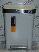 Boxed Simple Human 45ltr White and Stainless Steel Step Can £100