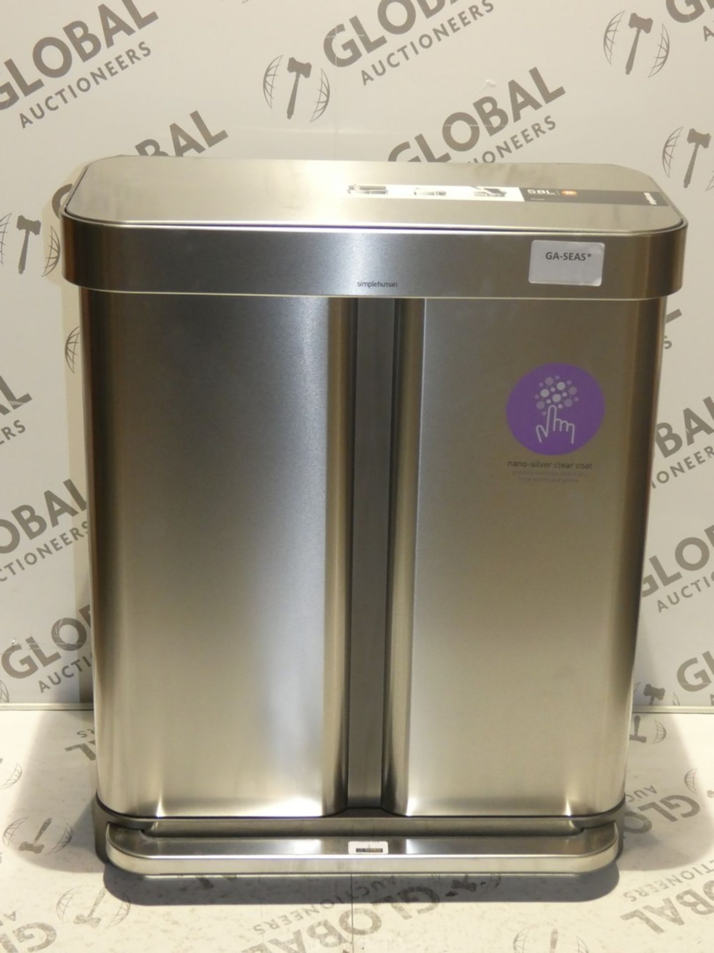 Boxed Simple Human Stainless Steel 58ltr Step Can RRP£180