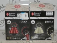 Assorted Russel Hob Legacy Kettles in Cream and In Red RRP£50each