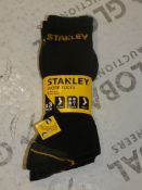 Brand New Packs of 3 Sizes 6-11 Stanley Work Socks RRP £6