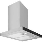 60cm Stainless Steel and Black Glass Cooker Hood