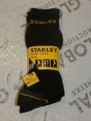 Brand New Packs of 3 Sizes 6-11 Stanley Work Socks RRP £6