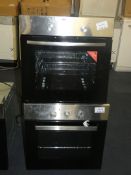 Stainless Steel and Black Glass Fully Integrated Single Gas Ovens