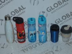 Assorted Water Bottles to Include Disney Elsa Water Bottles, Aladdin Travel Mugs, Swell Water