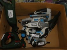 Assorted Uncorded Power Tools by McAllistair and Bosch to Include Saws, Plainers and Jigsaws (