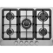 Boxed Stainless Steel 5 Burner Gas Hob