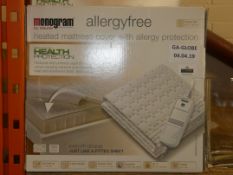 Assorted Monogram Heated Mattress Protectors in Double and Single