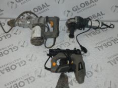 Assorted Items to Include 1 Titan TTB698DRH 4.3kg Breaker, 1 Erbauer Angle Grinder and 1 Titan