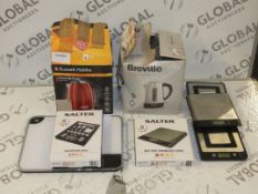 Assorted Boxed and Unboxed Items to Include Russell Hobbs 1.5L Cordless Jug Kettles and Salter