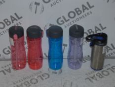 Assorted Items to Include Sistema Water Bottles and Camelback Heat Keeping Travel Mugs