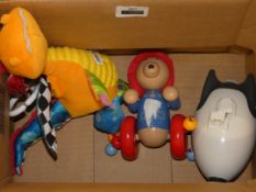 Assorted Childrens Toy Items to Include Pull and Pop Dinky Dino, and a Poppet Rocket