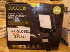 Lot to Contain 4 Luceco LED Slimline Floodlights with Passive Infrared (329242)