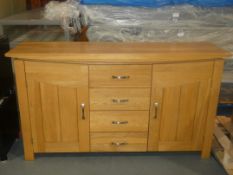 Solid Wooden 2 Door 3 Drawer Tokyo Wooden Side Unit In Natural Oak RRP£600