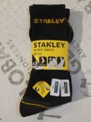 Brand New Packs of 3 Size UK6-11 Stanley Reinforced Work Socks RRP£6pack