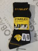 Brand New Packs of 3 Size UK6-11 Stanley Reinforced Work Socks RRP£6pack