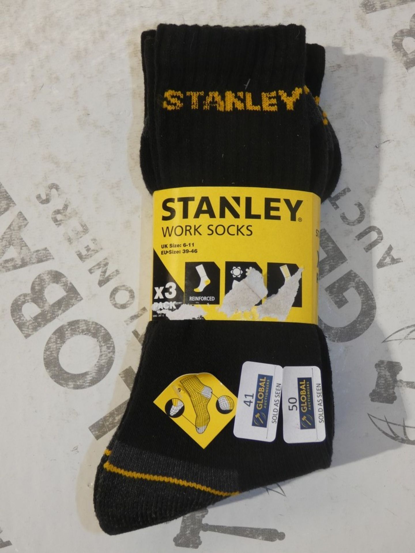 Brand New Packs of 3 Size UK6-11 Stanley Reinforced Work Socks RRP£6pack