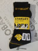 Brand New Packs of 3 Size UK6-11 Stanley Reinforced Work Socks RRP£6pack