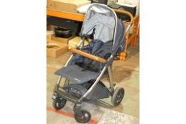 Oyster Denim Blue Easy Fold Push Pram RRP£150