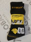 Brand New Packs of 3 Size UK6-11 Stanley Reinforced Work Socks RRP£6pack