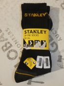 Brand New Packs of 3 Size UK6-11 Stanley Reinforced Work Socks RRP£6pack