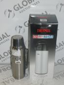 Assorted Boxed and Unboxed Thermos Flasks and Vacuum Insulating Glass Double Wall 2.5ltr Pump Pots