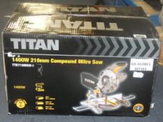 Boxed Titan 1400w 210mm Compound Mitre Saw RRP£60