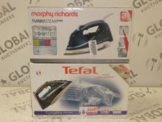 Assorted Morphy Richards Turbo Steam Pro and Tefal