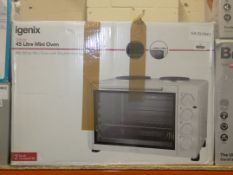 Boxed Igenixy 45ltr Mini Oven with Double Hot Plat