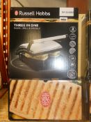 Boxed Russell Hobbs 3in1 Pannini Griddle and Grill