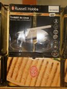 Boxed Russell Hobbs 3in1 Pannini Griddle and Grill