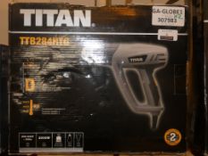 Lot to Contain 2 Titan TTB284HTG Heat Guns Combined RRP £40