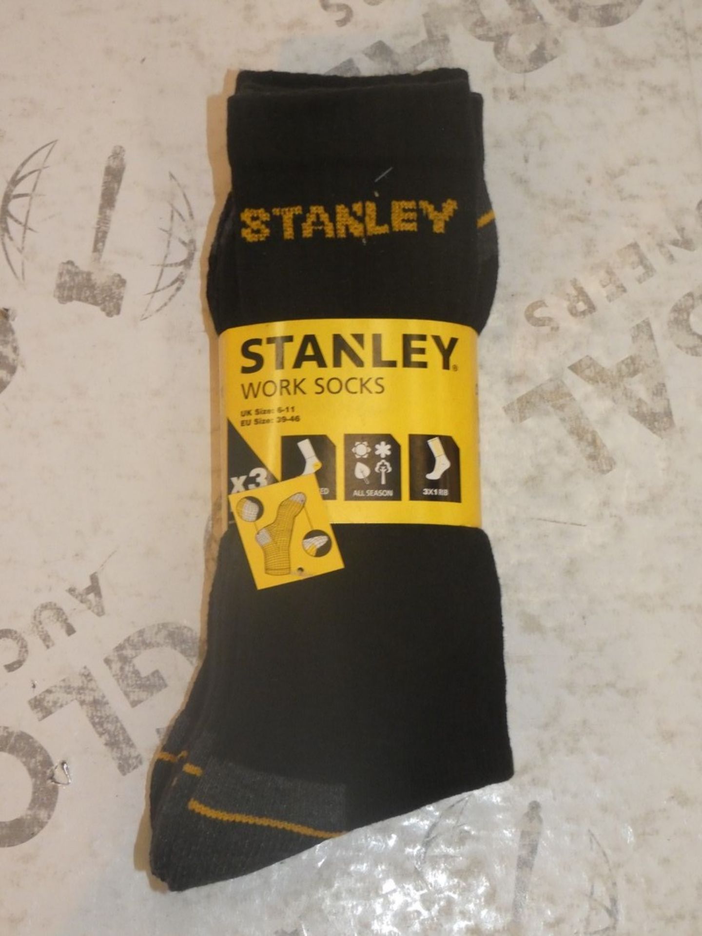 Lot to Contain 5 Brand New Packs of Stanley Work Socks Size 6 - 11 Combined RRP £60