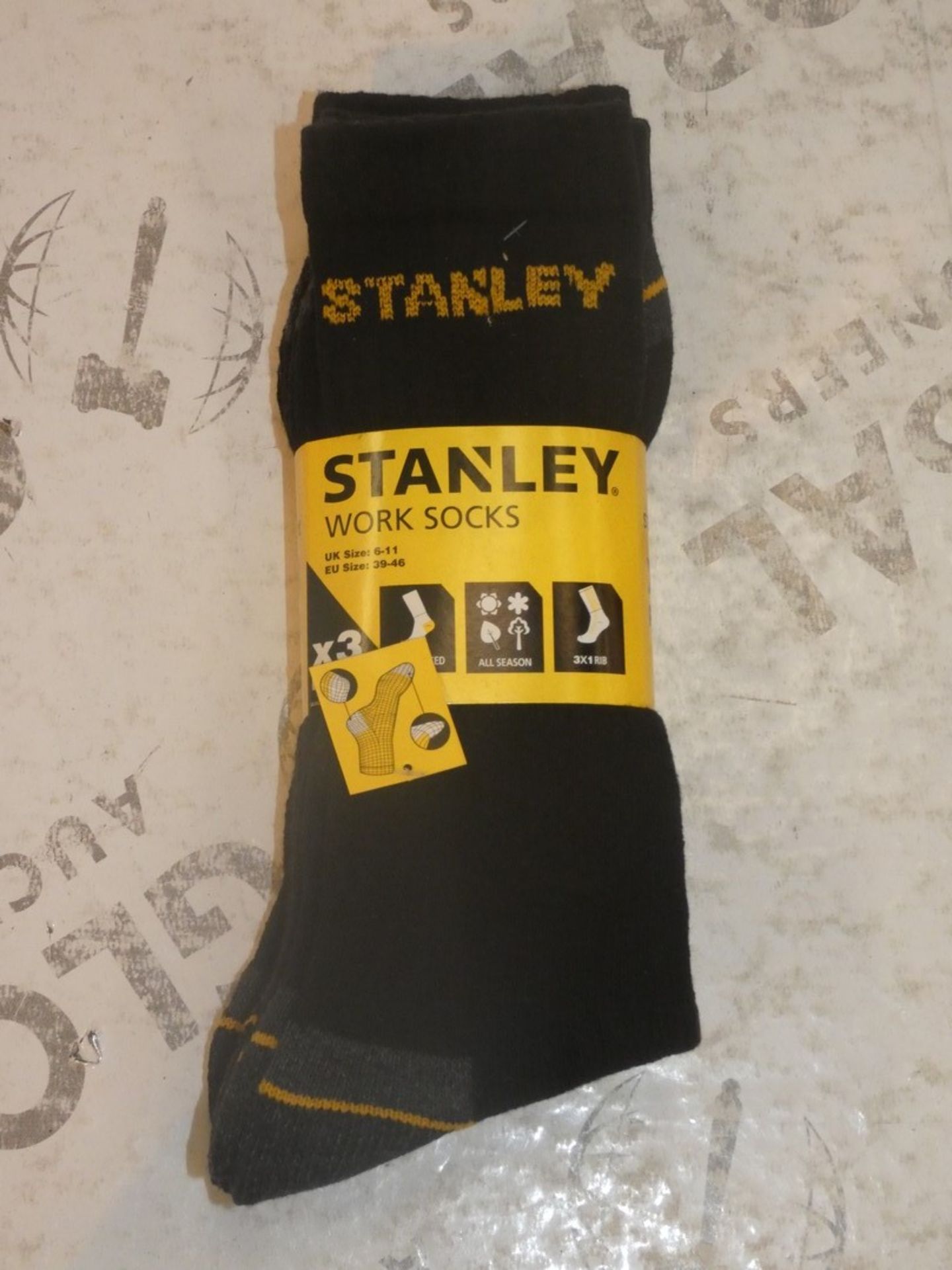 Lot to Contain 5 Brand New Packs of Stanley Work Socks Size 6 - 11 Combined RRP £60